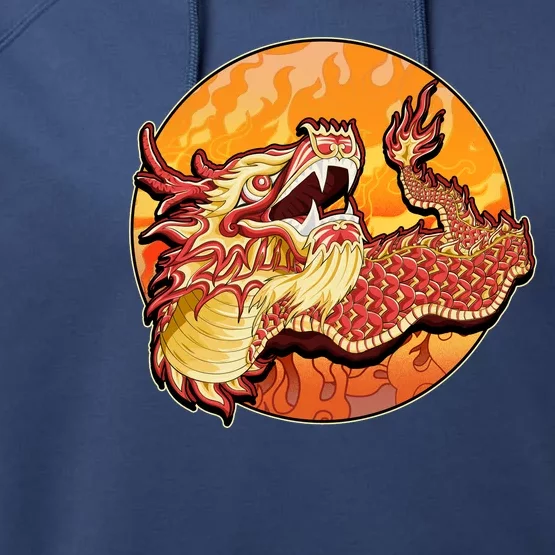 Chinese Dragon Fire Dance Performance Fleece Hoodie