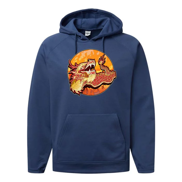 Chinese Dragon Fire Dance Performance Fleece Hoodie