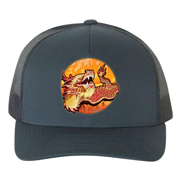 Chinese Dragon Fire Dance Yupoong Adult 5-Panel Trucker Hat