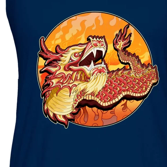 Chinese Dragon Fire Dance Ladies Essential Flowy Tank