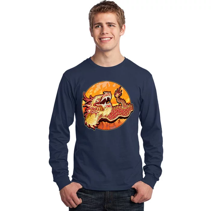 Chinese Dragon Fire Dance Tall Long Sleeve T-Shirt