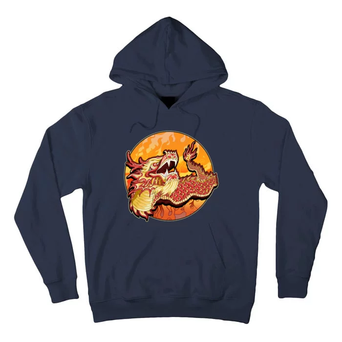 Chinese Dragon Fire Dance Tall Hoodie