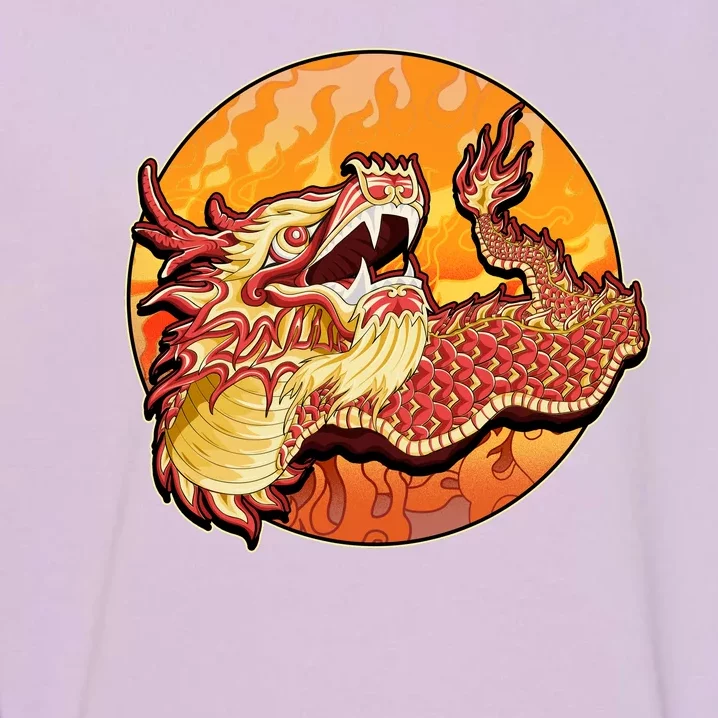 Chinese Dragon Fire Dance Garment-Dyed Sweatshirt