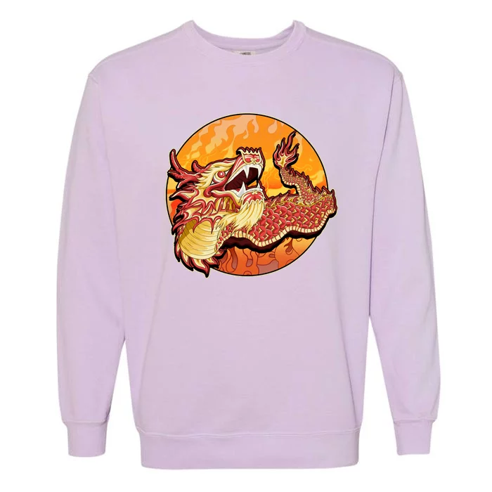 Chinese Dragon Fire Dance Garment-Dyed Sweatshirt