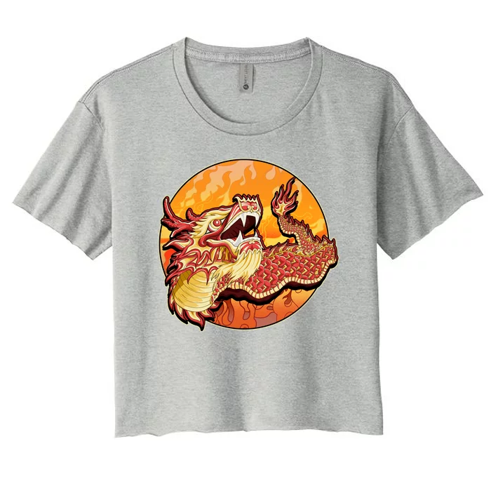 Chinese Dragon Fire Dance Women's Crop Top Tee