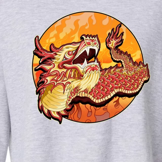 Chinese Dragon Fire Dance Cropped Pullover Crew