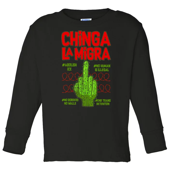 Chinga La Migra Toddler Long Sleeve Shirt