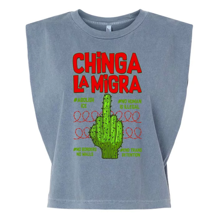 Chinga La Migra Garment-Dyed Women's Muscle Tee