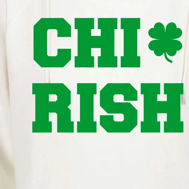 Chirish St Patrick's Day CHI-Irish Chicago Funny Clover Womens Funnel Neck Pullover Hood