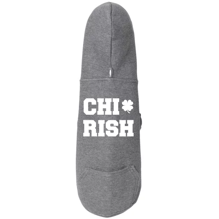 Chirish St Patrick's Day CHI-Irish Chicago Funny Clover Doggie 3-End Fleece Hoodie