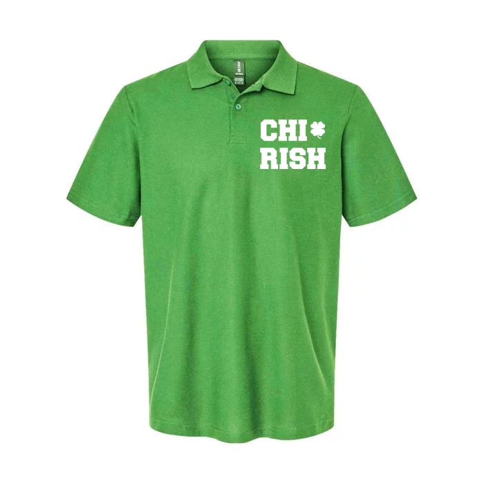 Chirish St Patrick's Day CHI-Irish Chicago Funny Clover Softstyle Adult Sport Polo