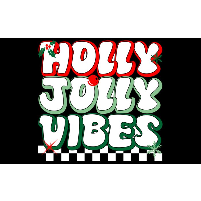 Cute Holly Jolly Vibes Christmas Checkerboard Bumper Sticker