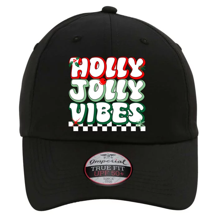 Cute Holly Jolly Vibes Christmas Checkerboard The Original Performance Cap