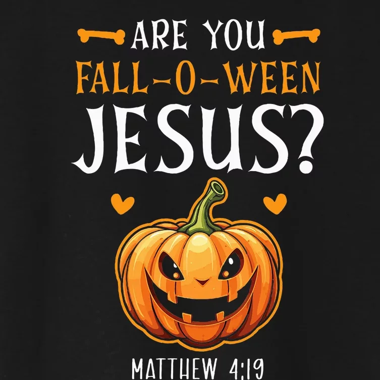 Christian Halloween Jesus Christ Trick Or Treat Christianity Women's Crop Top Tee