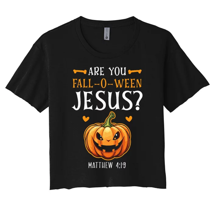 Christian Halloween Jesus Christ Trick Or Treat Christianity Women's Crop Top Tee