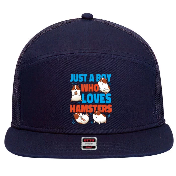 Cute Hamster Just A Boy Who Loves Hamsters Gift 7 Panel Mesh Trucker Snapback Hat