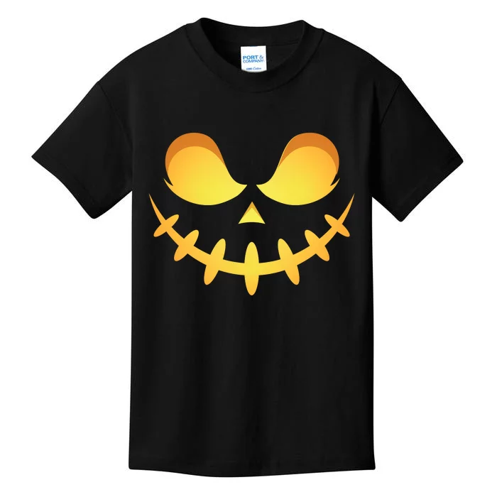 Creepy Halloween Jack O Lantern Jackolantern Pumpkin Face Costume Kids T-Shirt