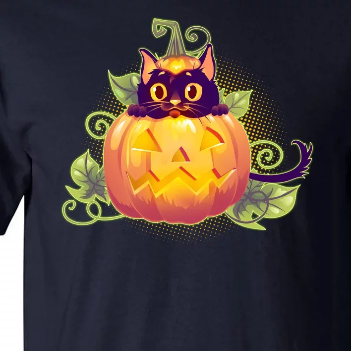 Cute Halloween Jackolantern PumpkinBlack Cat Tall T-Shirt