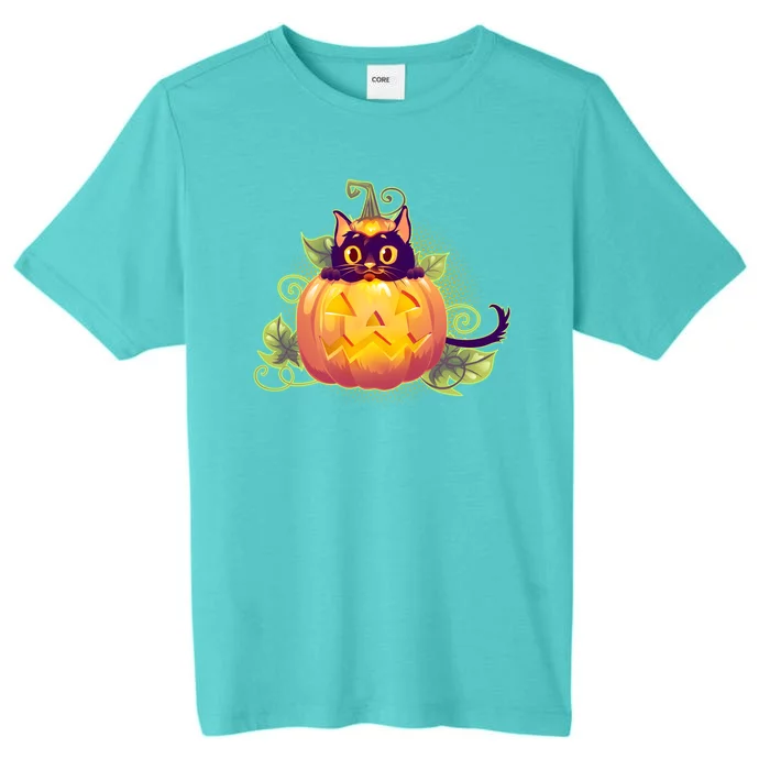 Cute Halloween Jackolantern PumpkinBlack Cat ChromaSoft Performance T-Shirt