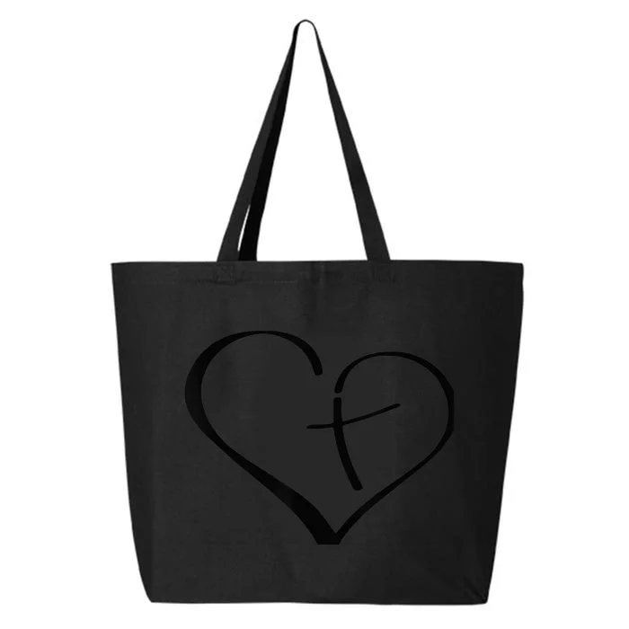 Christian Heart Jesus Cross Religious Gifts Christian Wo 25L Jumbo Tote