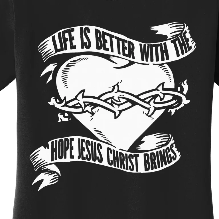 Christian Heart Jesus Catholic Religion - Bible Christianity Women's T-Shirt