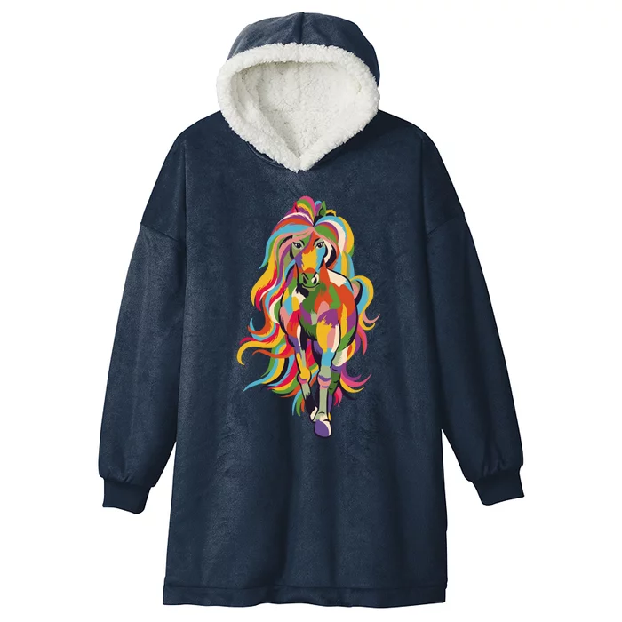 Colorful Horse Kentucky Horse Racing Derby Party Great Gift Hooded Wearable Blanket