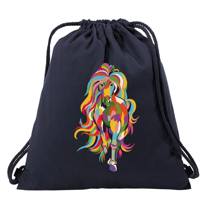 Colorful Horse Kentucky Horse Racing Derby Party Great Gift Drawstring Bag