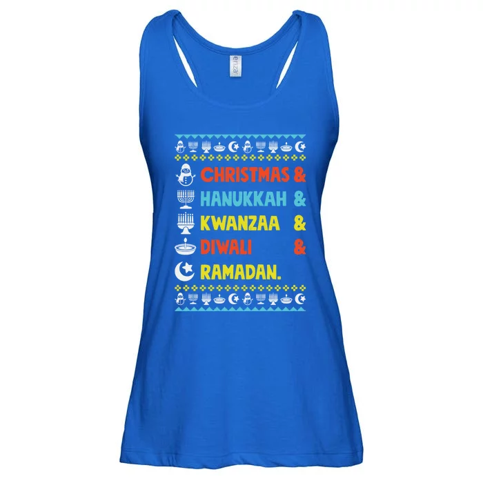 Christmas Hanukkah Kwanzaa Diwali Ramadan Funny Ugly Xmas Meaningful Gift Ladies Essential Flowy Tank