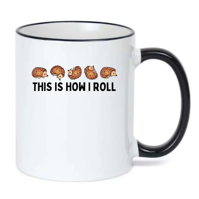 Cute Hedgehog Kids This Is How I Roll Hedgehog Black Color Changing Mug