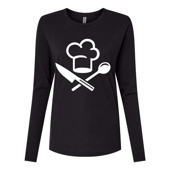 Chefs Hat Knife Funny Womens Cotton Relaxed Long Sleeve T-Shirt