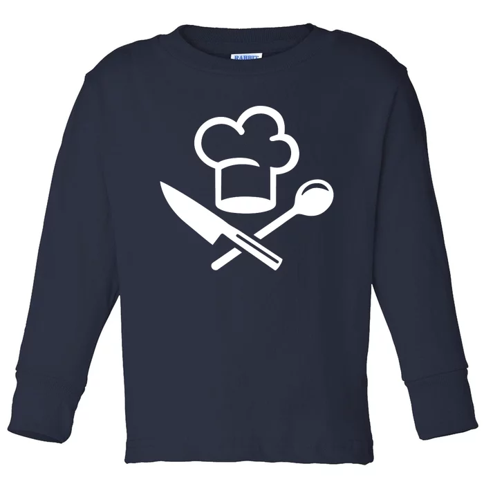 Chefs Hat Knife Funny Toddler Long Sleeve Shirt