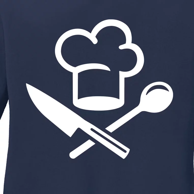 Chefs Hat Knife Funny Ladies Long Sleeve Shirt