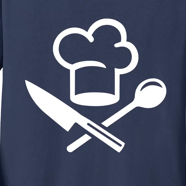 Chefs Hat Knife Funny Kids Long Sleeve Shirt