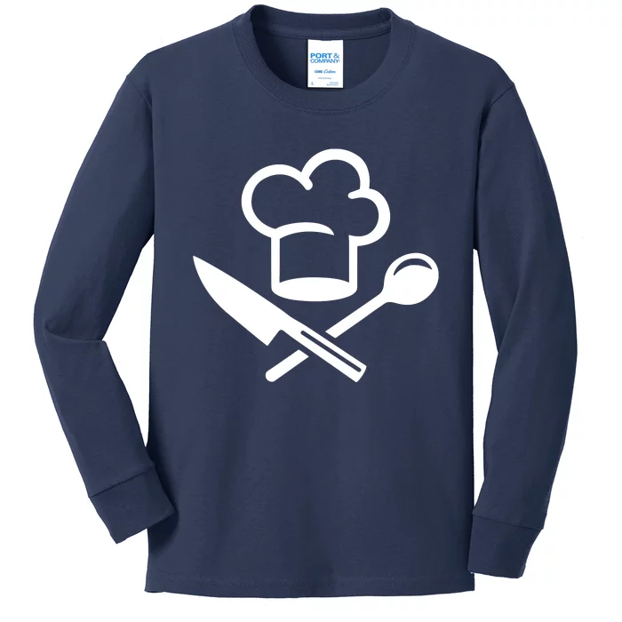 Chefs Hat Knife Funny Kids Long Sleeve Shirt