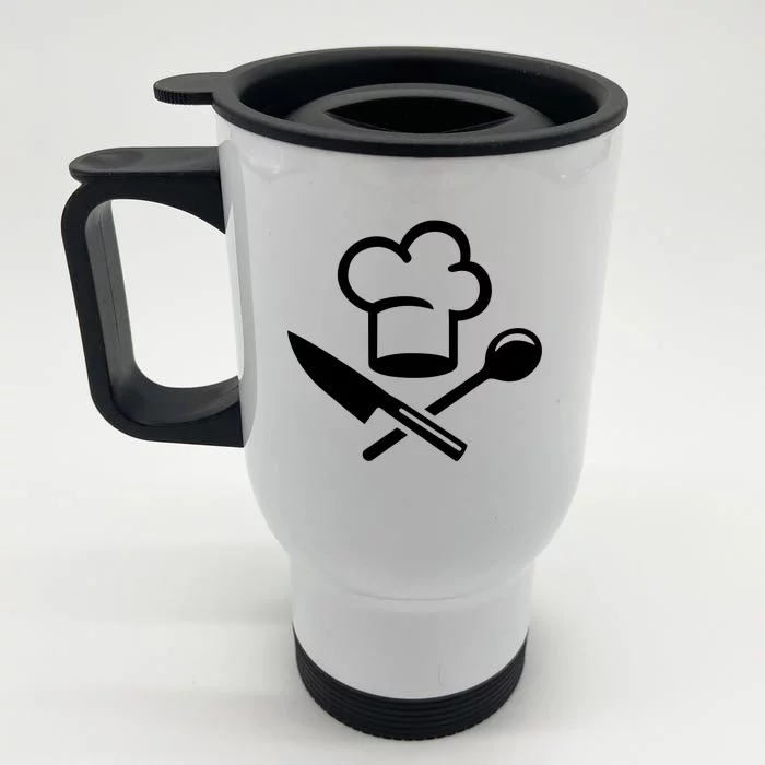 Chefs Hat Knife Funny Front & Back Stainless Steel Travel Mug