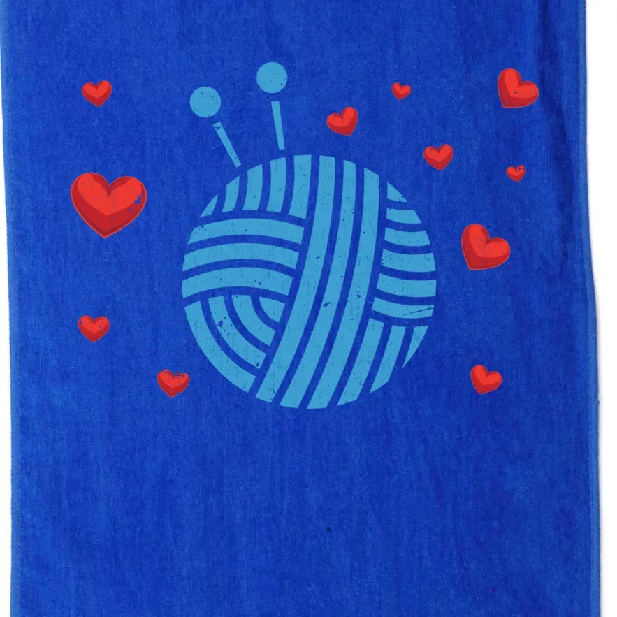 Crocheter Hearts Knitter Crocheting Lover Knit Yarn Knitting Funny Gift Platinum Collection Golf Towel