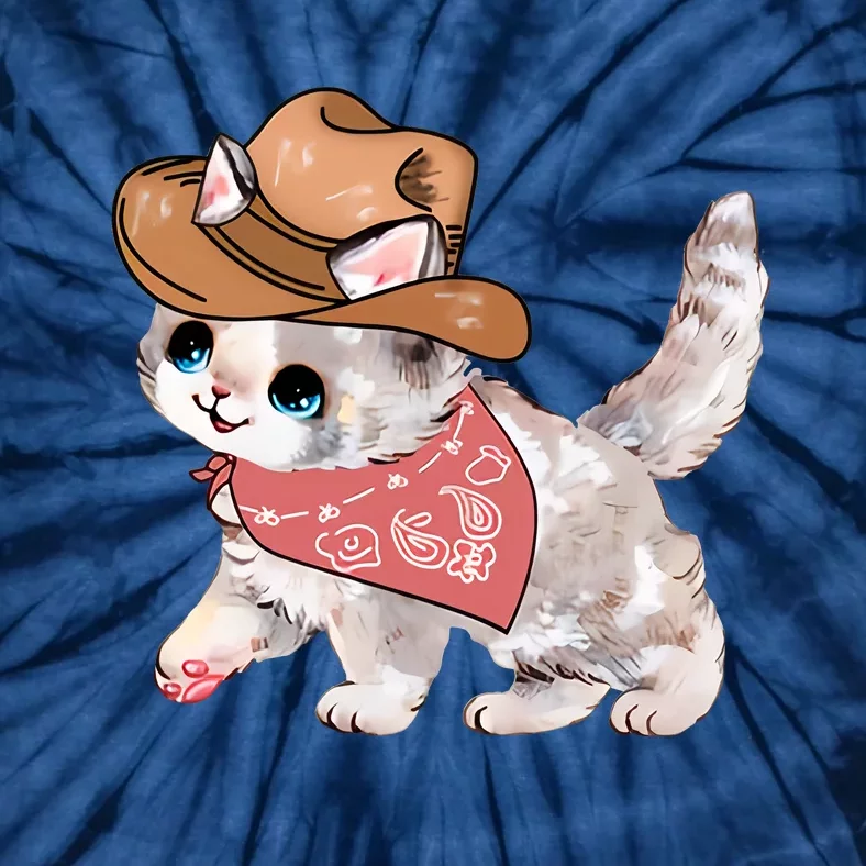 Cowboy Howdy Kitty Cute Cat Lover Western Trending Gift Idea Tie-Dye T-Shirt