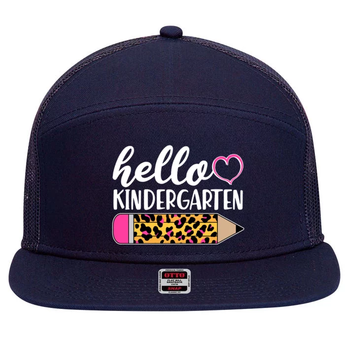 Cute Hello Kindergarten 7 Panel Mesh Trucker Snapback Hat