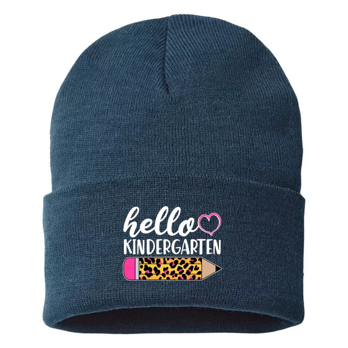 Cute Hello Kindergarten Sustainable Knit Beanie