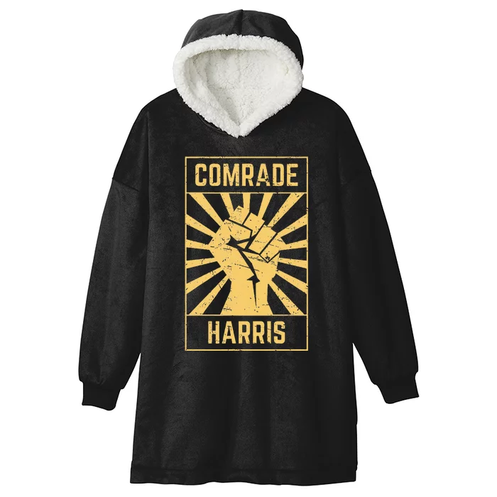 Comrade Harris Kamunism 2024 Communist Kamala Harris Hooded Wearable Blanket