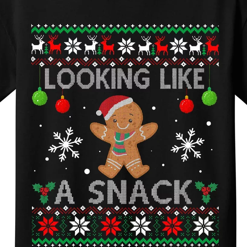 Chirstmas Holiday Looking Like A Snack Ugly Xmas Sweater Kids T-Shirt