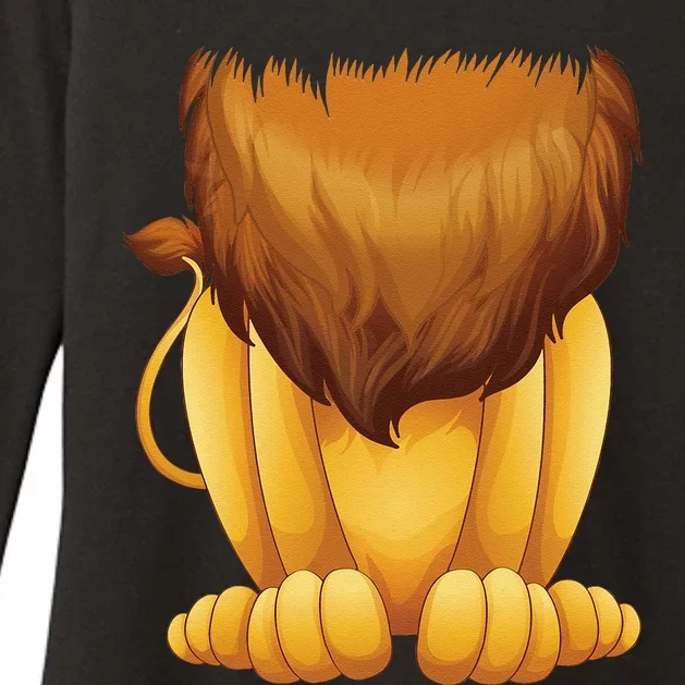 Cute Headless Lion Costume Halloween Funny Big Cat Mane Gift Womens CVC Long Sleeve Shirt