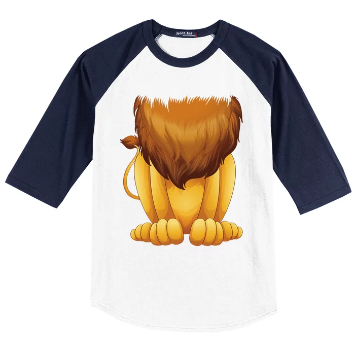 Cute Headless Lion Costume Halloween Funny Big Cat Mane Gift Baseball Sleeve Shirt