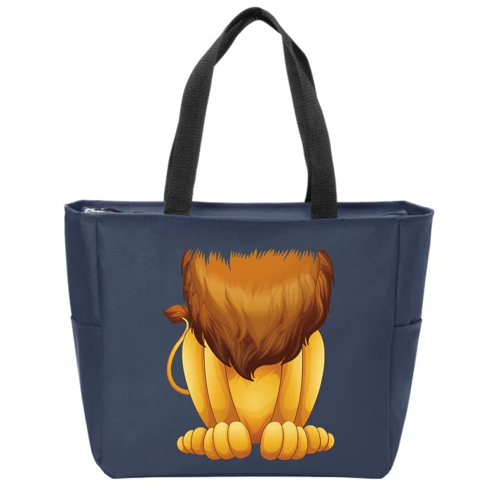 Cute Headless Lion Costume Halloween Funny Big Cat Mane Gift Zip Tote Bag