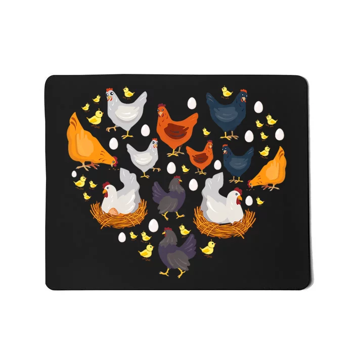 Chickens Heart Love Chicken Lady Farmer Gift Mousepad