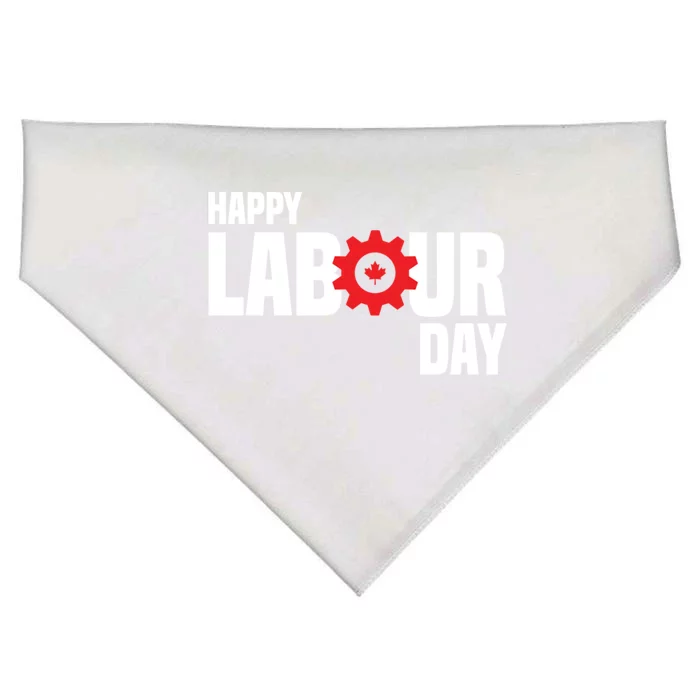 Canada Happy Labour Day Celebration Of Labor Day Laboring Gift USA-Made Doggie Bandana