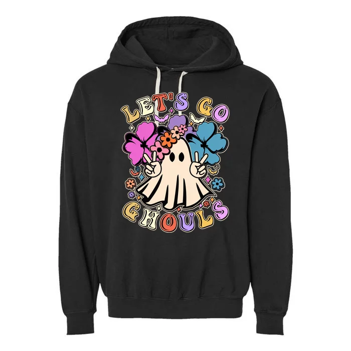 Cute Halloween Let's Go Ghouls Garment-Dyed Fleece Hoodie