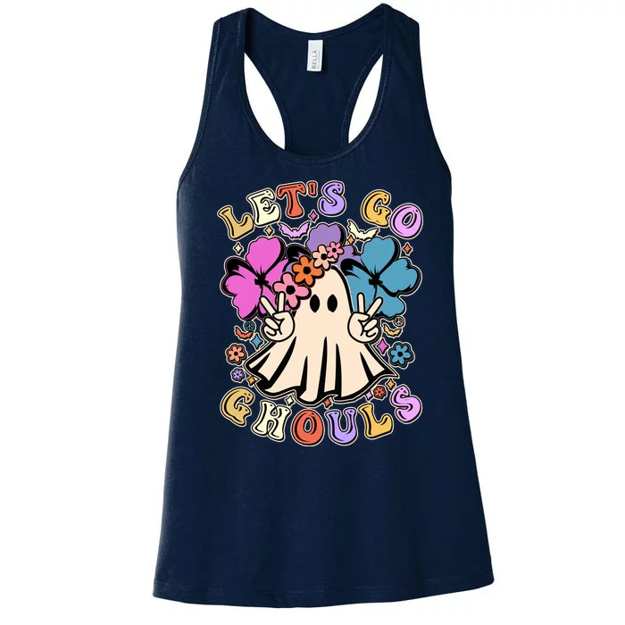 Cute Halloween Let's Go Ghouls Women's Racerback Tank