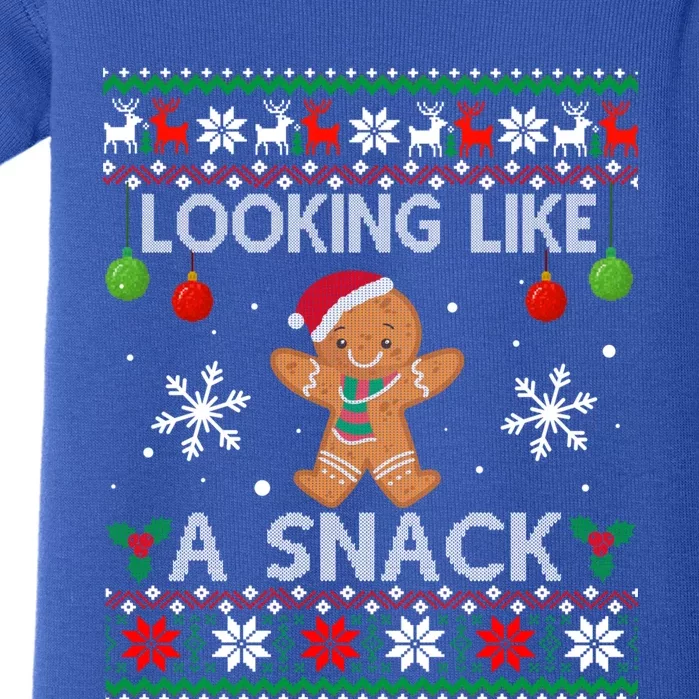 Chirstmas Holiday Looking Like A Snack Ugly Xmas Sweater Gift Baby Bodysuit