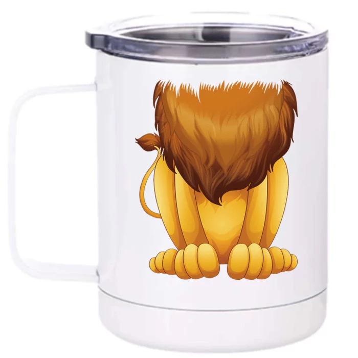 Cute Headless Lion Costume Halloween Funny Big Cat Mane Gift Front & Back 12oz Stainless Steel Tumbler Cup